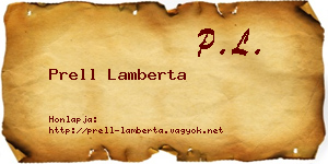 Prell Lamberta névjegykártya